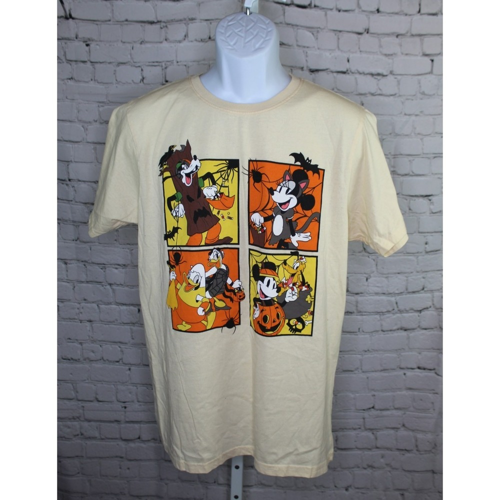 Disney Mickey Mouse Halloween Shirt L Donald Pluto Goofy Minnie Daisy 1930's